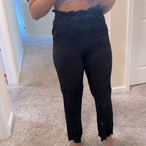 black flair pants